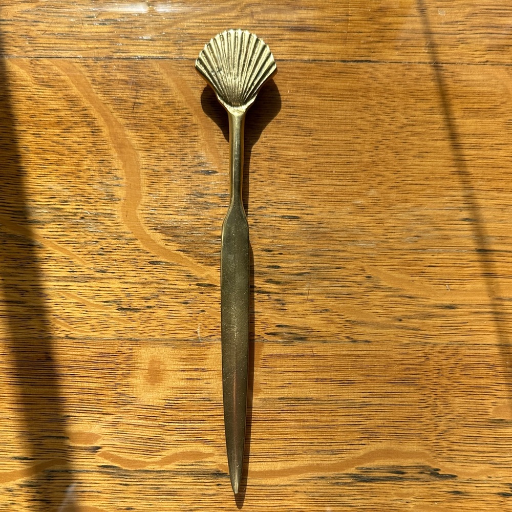 Vintage Brass Shell Letter Opener